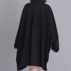 Spring Midi Dress, Polo Collar Loose Fit A-Line Casual Dress (ME279)