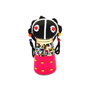 ンデベレ ラスタ人形 S ピンク Ndebele Doll Rasta Half Beaded Small Pink 南アフリカ製 Made in South Africa