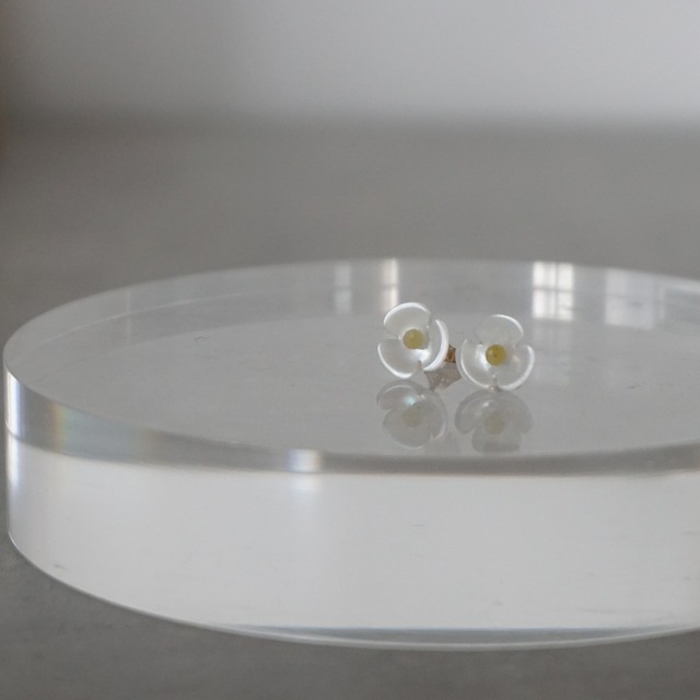 送料無料14kgf*Shell flower pierced earring S