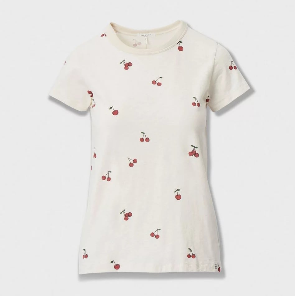 rag&bone ALL OVER CHERRY TEE IVORY