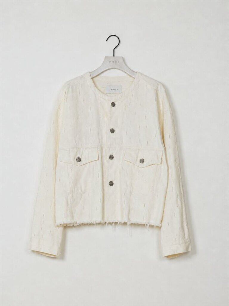 【12/上旬〜中旬入荷次第お届けのご予約】 CHIGNON/シニヨン クラッシュクロップドJK 4966-686BL