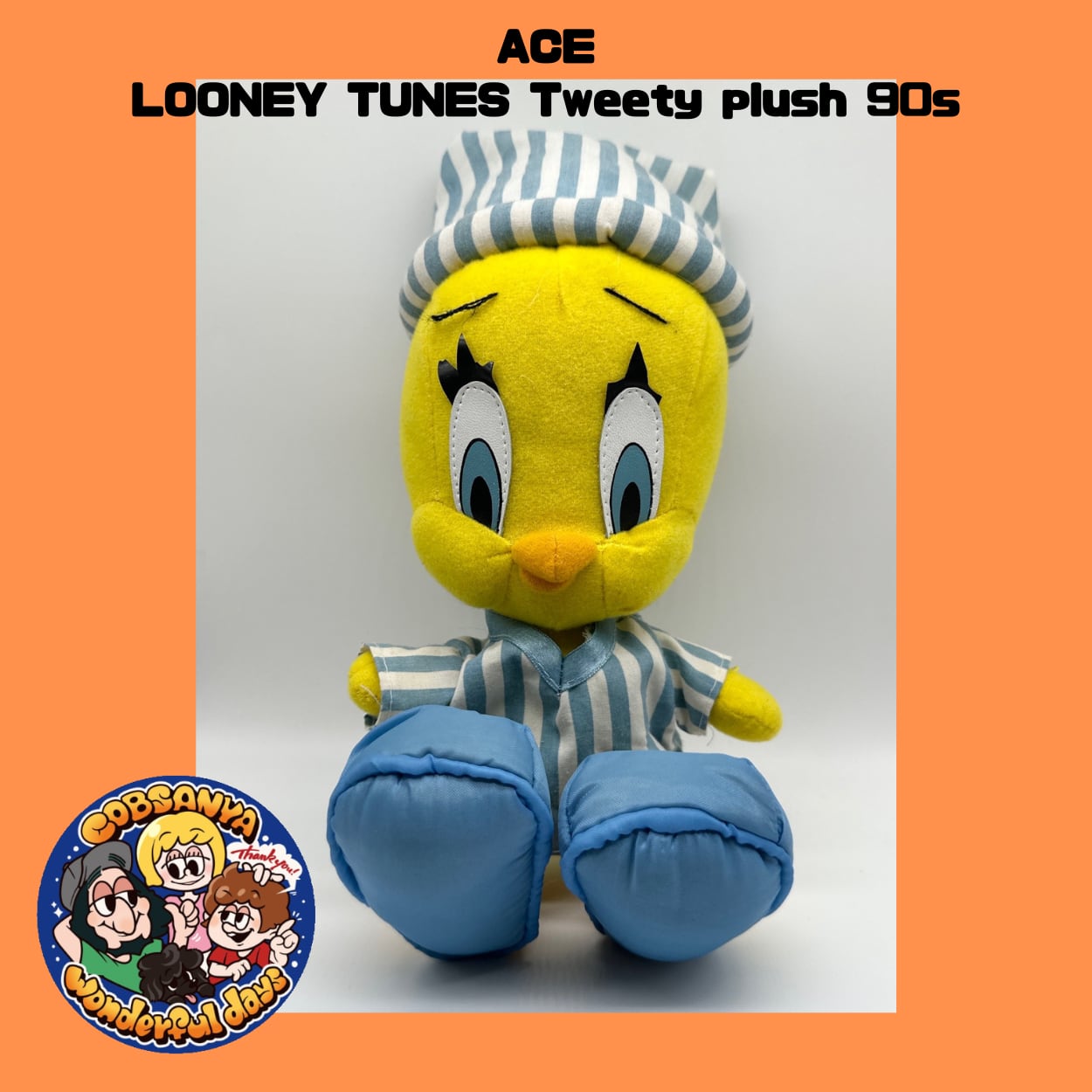ACE LOONEY TUNES Tweety plush pajamas 90s