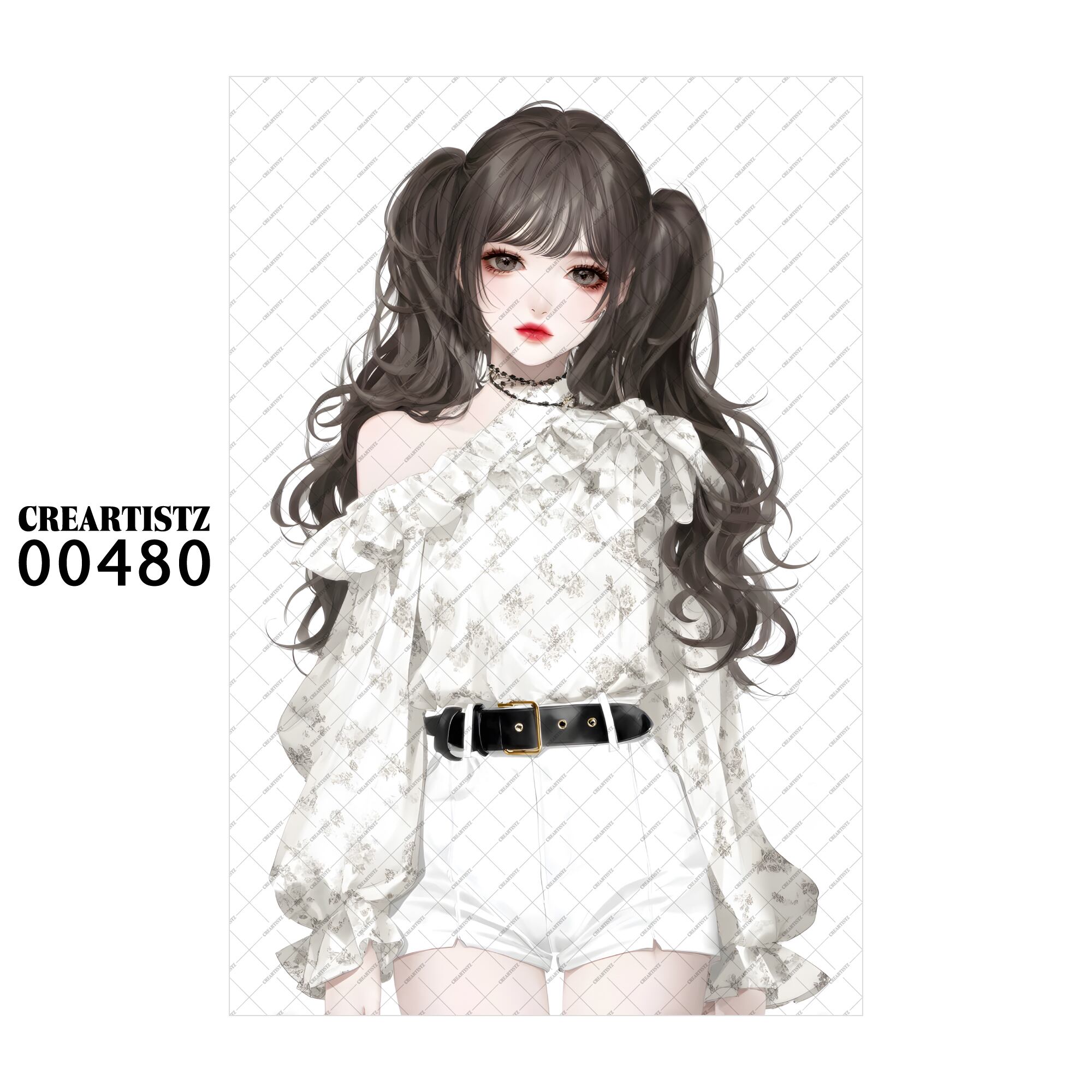 00480 ガール キュート オリジナル ペーパー/ステッカー 4枚セット CREARTISTZ