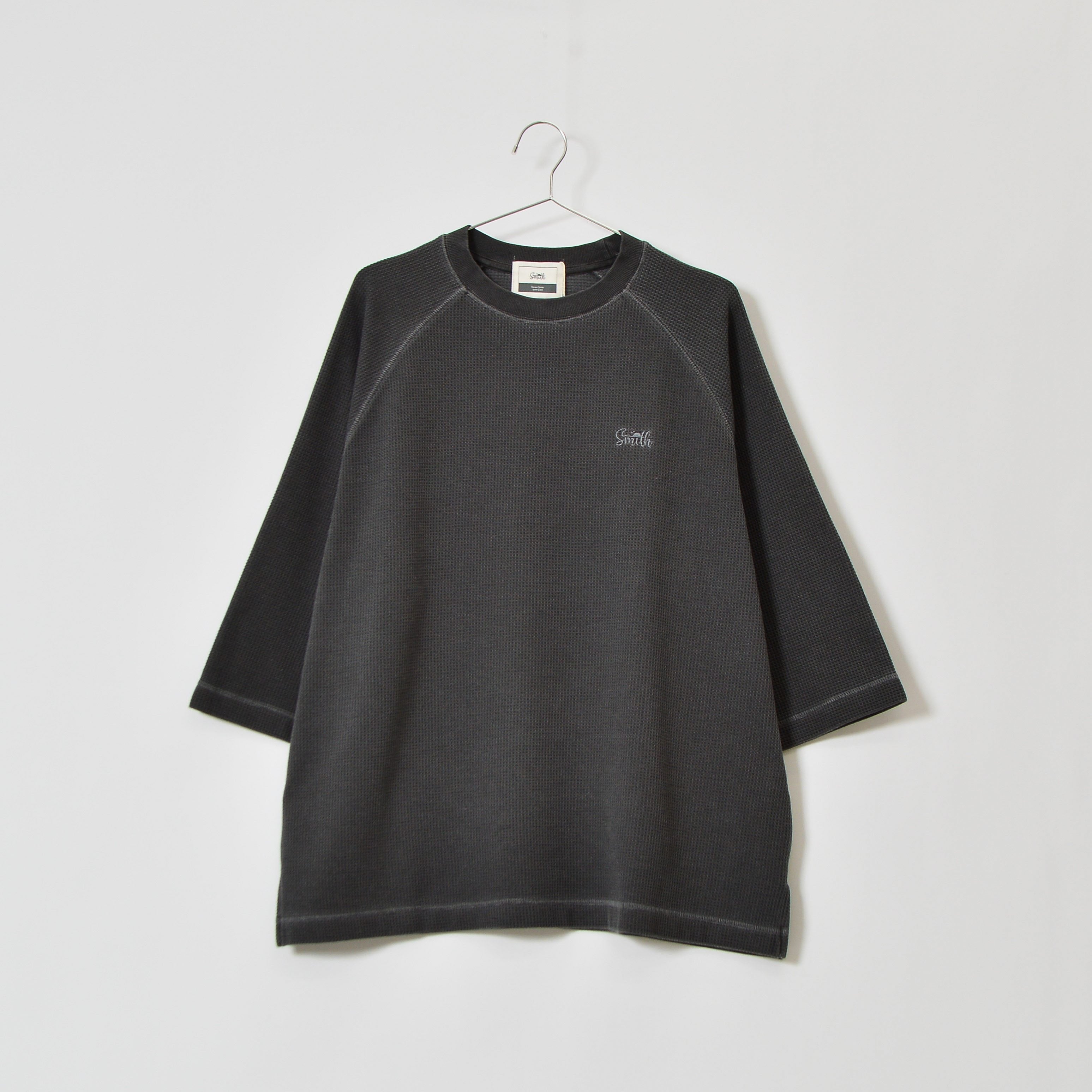 ピグメントワッフル ラグランロゴ刺繍Tシャツ | Sunny Smith ～SURF n