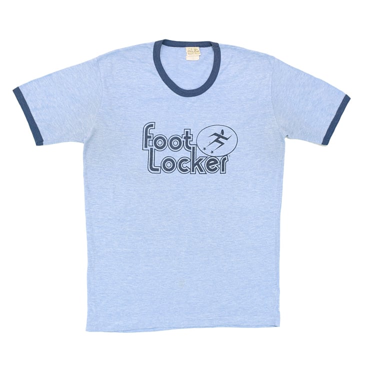 70-80'S FOOTLOCKER フットロッカー 霜降りブルー ヴィンテージTシャツ 【XL相当】 @BBE1075 ヤング衣料店