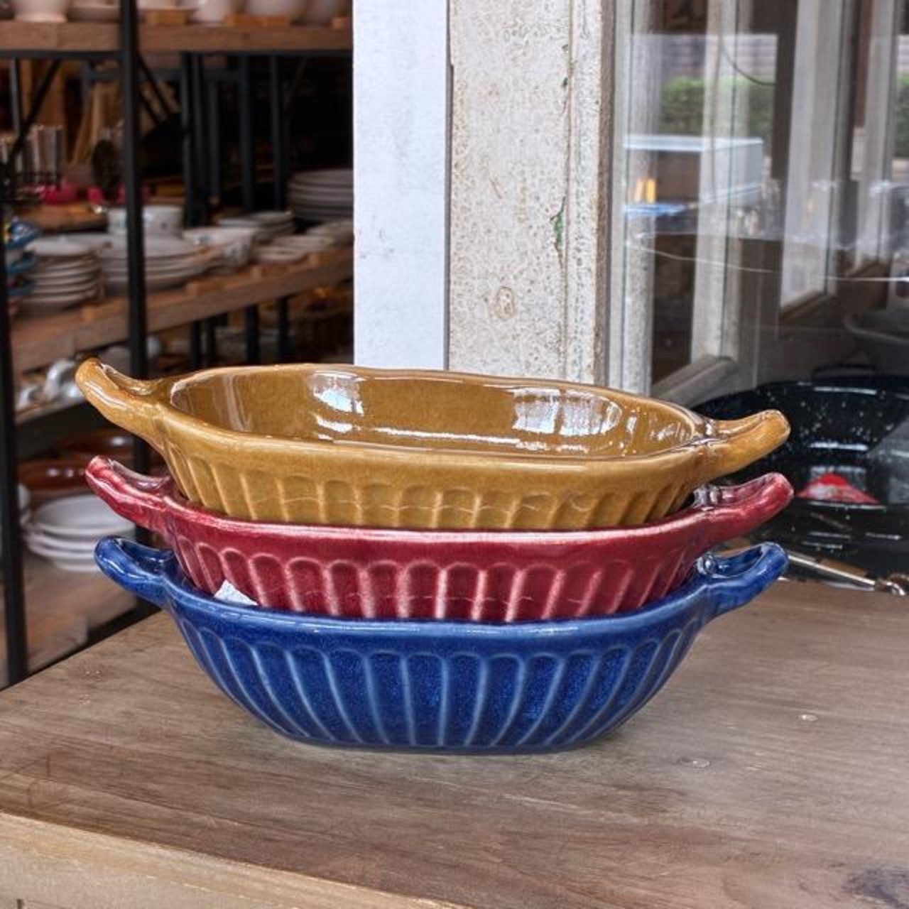 Thailand Gem Round gratin dish Oval 240ml　タイ　ジェム　オーバルグラタン皿　全3色　レッド　イエロー　オーブン可　電子レンジ可　食洗機可　耐熱皿　　