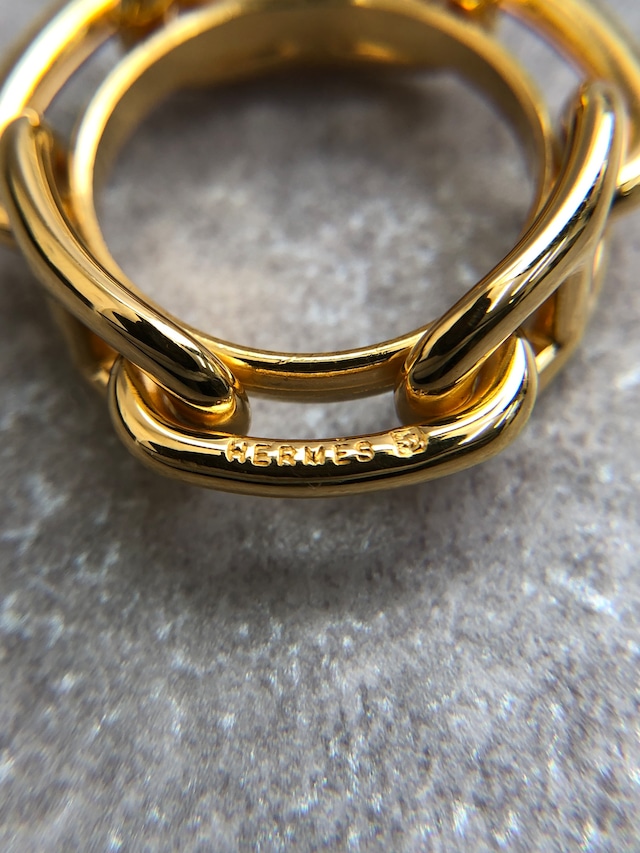 HERMES エルメス スカーフリング ゴールド シェーヌダンクル vintage ヴィンテージ オールド wwmpsn