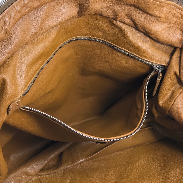 PRADA プラダ ハンドバッグ ブラウン トライアングルロゴ レザー ウォッシュドレザー ボストンバッグ vintage ヴィンテージ オールド 2umzpg