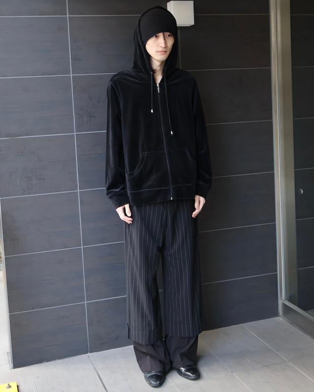 velor zip-up hoodie