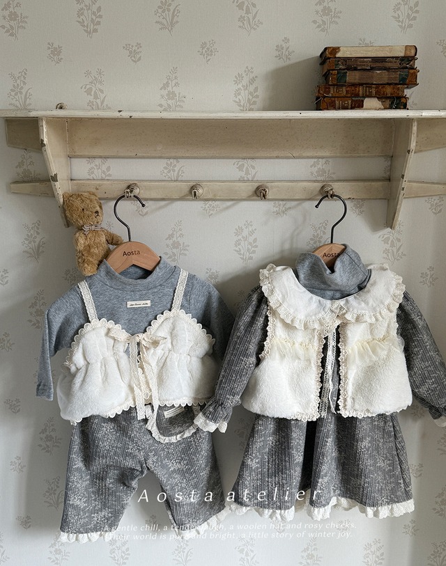 [即納]≪Aosta≫Fur open vest 60