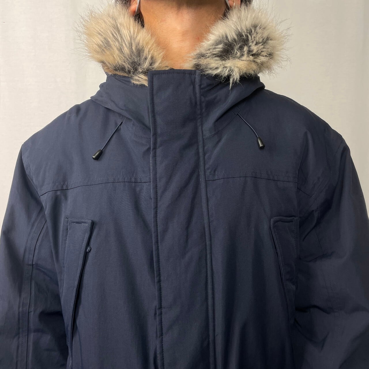 LANDS' END ランズエンド プリマロフトジャケット コート メンズXL 古着 PRIMALOFT アウトドア ネイビー 紺色【ブルゾン