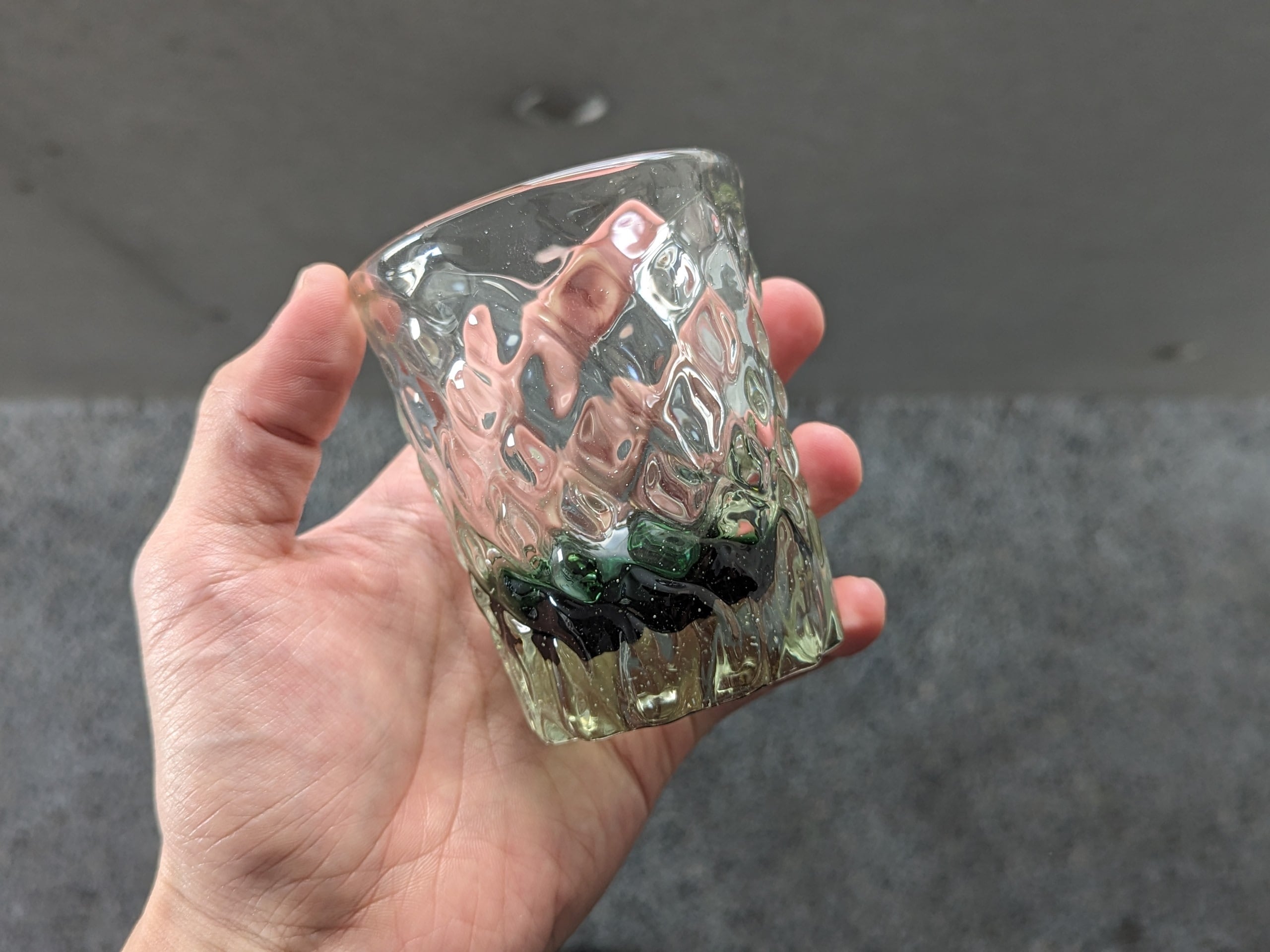 琉球ガラス ノーマルグラス（中）みなも底色 | ガラス工房 清天