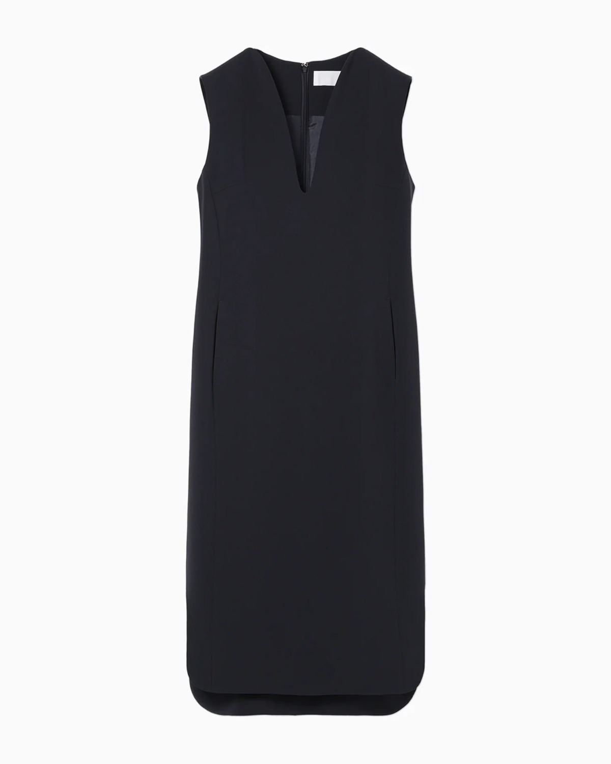 Mame Kurogouchi】Triacetate Polyester Plunged Sleeveless Dress 