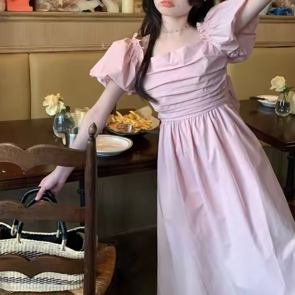 バックリボンワンピース