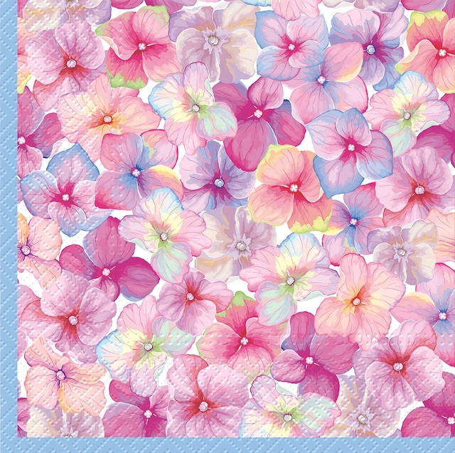 2024春夏【PAW】バラ売り2枚 ランチサイズ ペーパーナプキン Flower Explosion ピンクxパープル