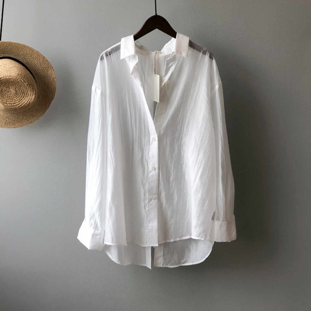 バックスリット リボン シャツ 10032