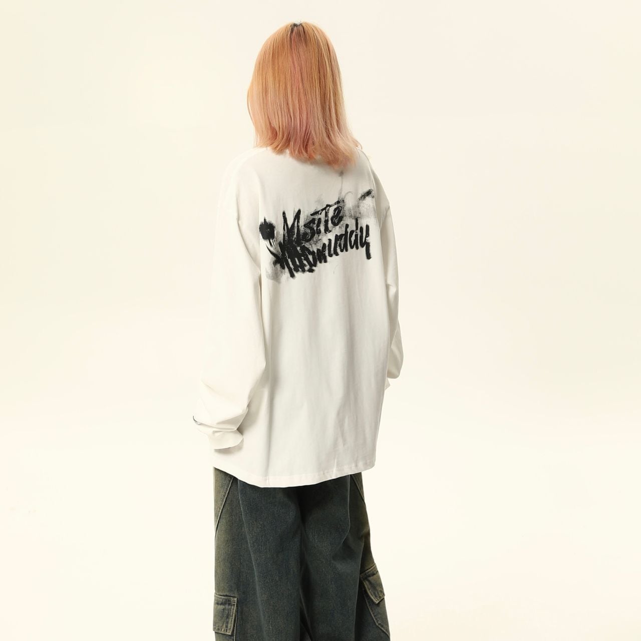 ペインティングロゴプリントロングスリーブ 2col R00668