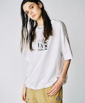 Dog & LOVERS プリントルーズTシャツ (WHITE) CQ-49012