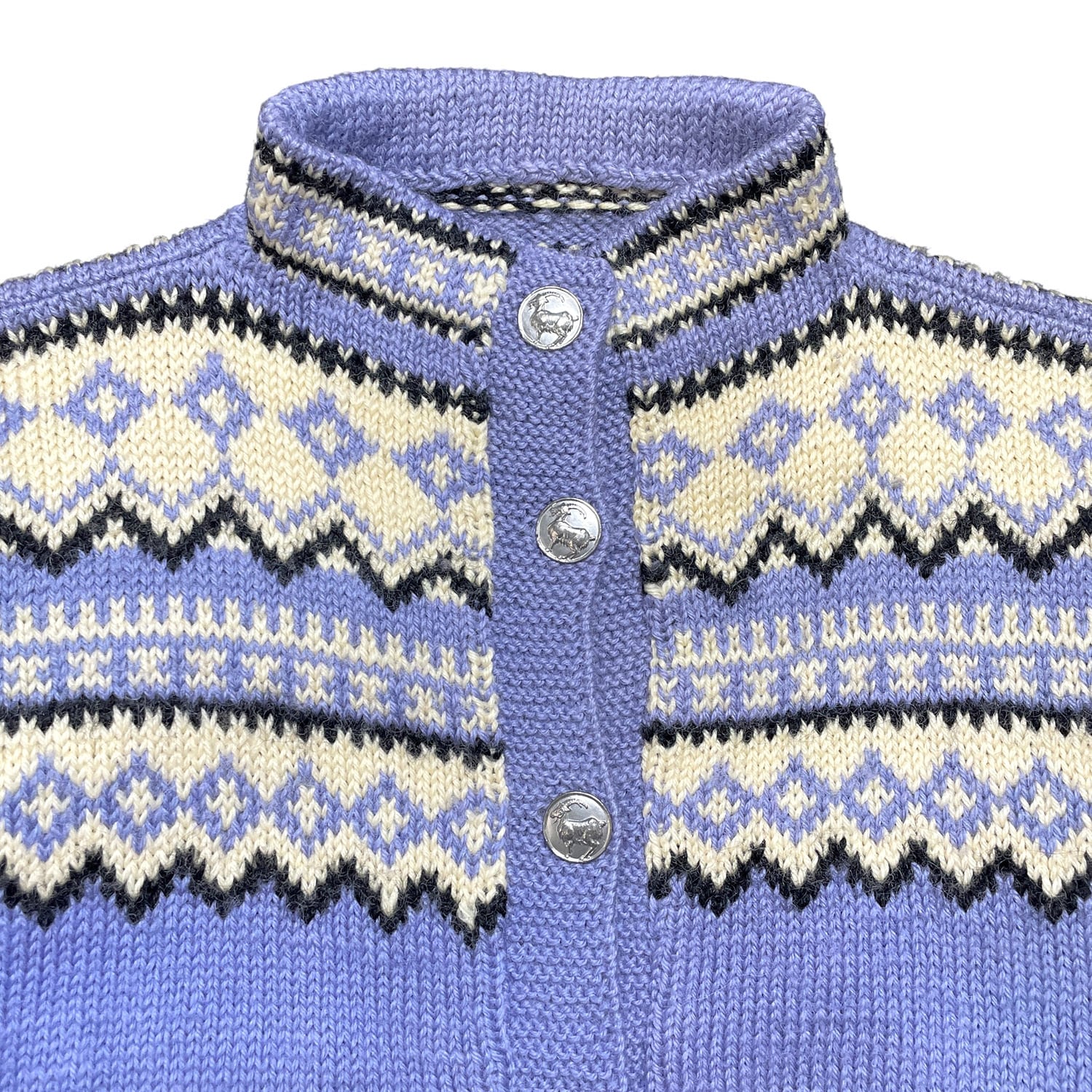 USA 古着 70S ヴィンテージ ハンドニット ノルディック カーディガン