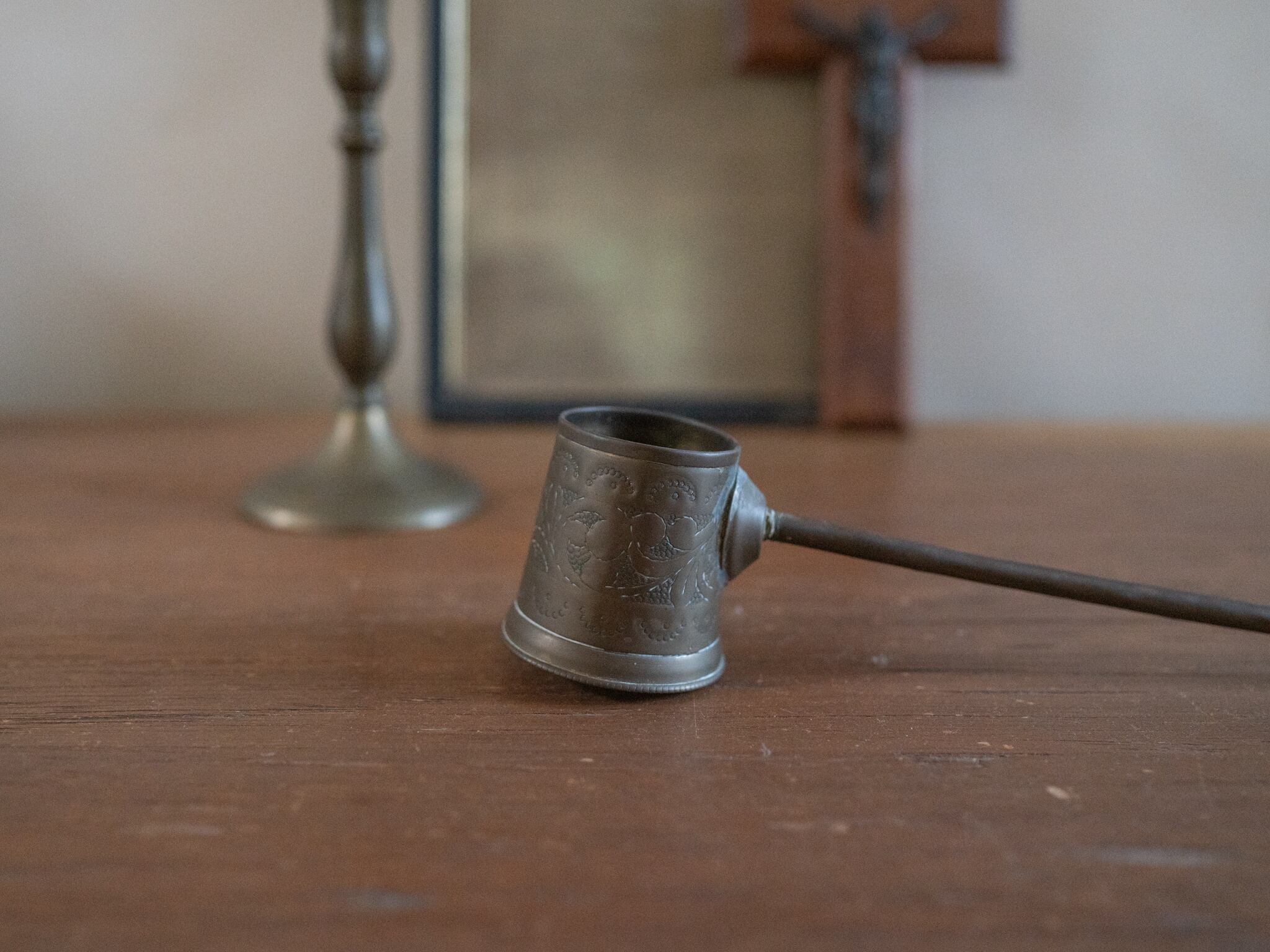 教会で使われていた ろうそくの火消し? キャンドルスナッファー フレンチアンティーク