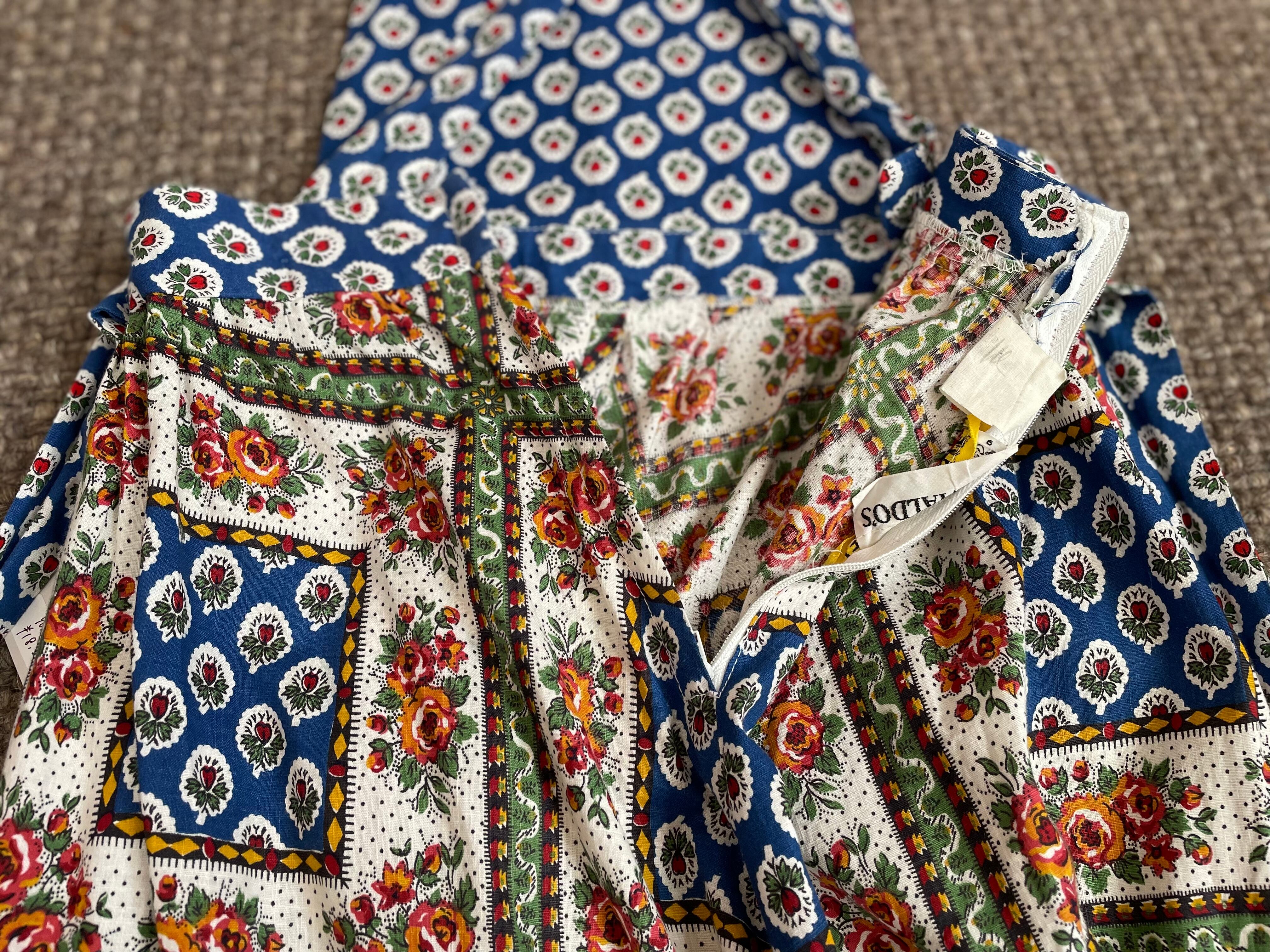 70s vintage apron dress ワンピース 古着 ヴィンテージ 花柄 70s vintage apron dress ワンピース 古着 ヴィンテージ 花柄