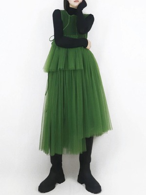 round neck mesh dress