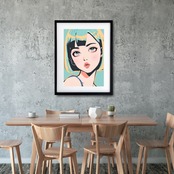 Bob Girl Ⅸ｜透明感あるパステルグリーン女性アートポスター｜モダンで爽やかな空間に最適｜高品質プリント｜A4ポスター