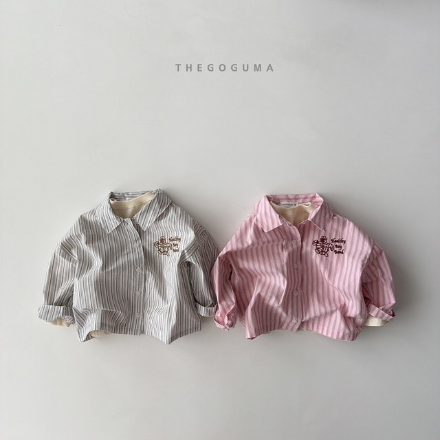 【ﾉﾍﾞﾙﾃｨ＆送料無料】Cute embroidered shirt / the goguma