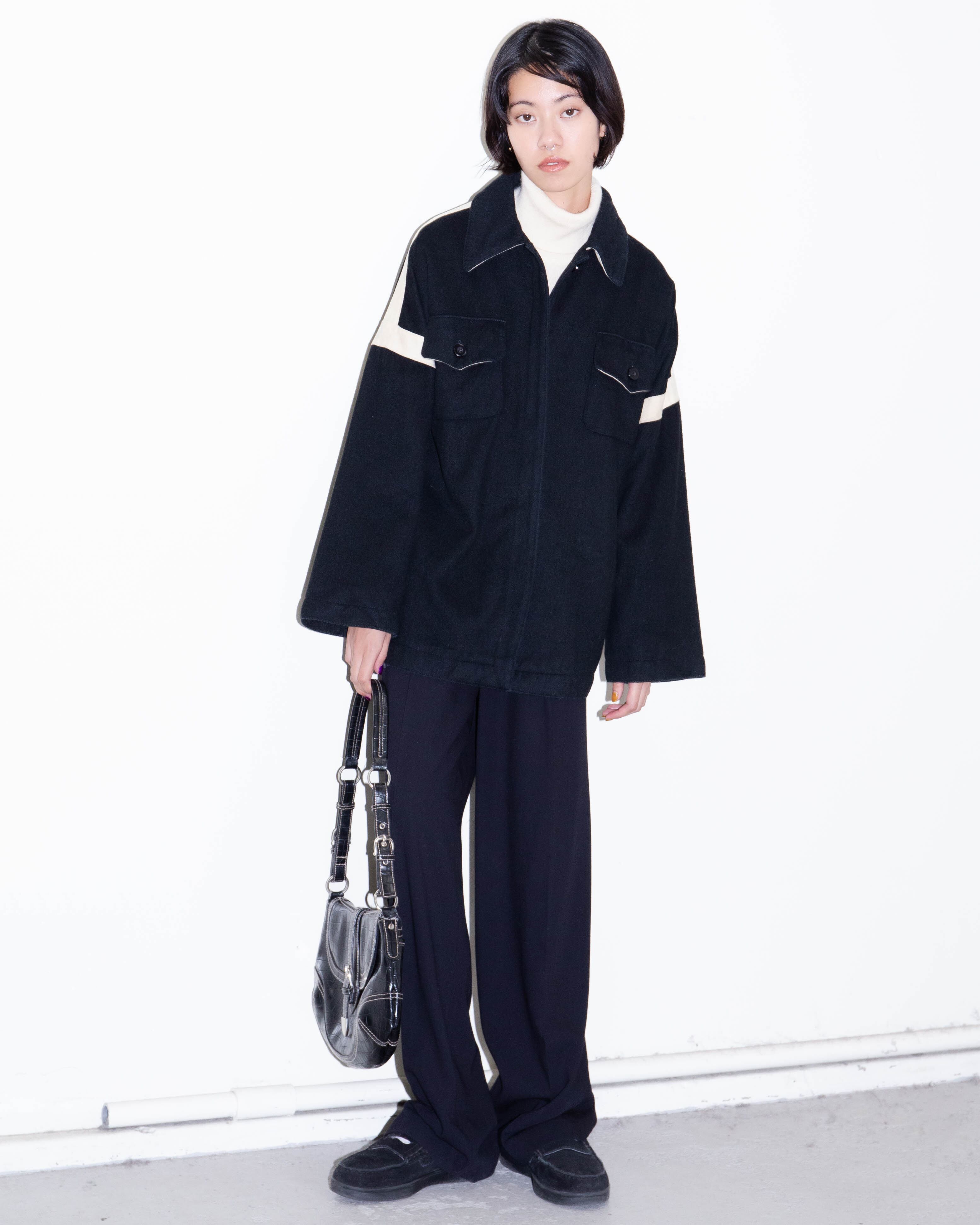 1960-70s shoulder line zip-up wool jacket | LUIK FINN