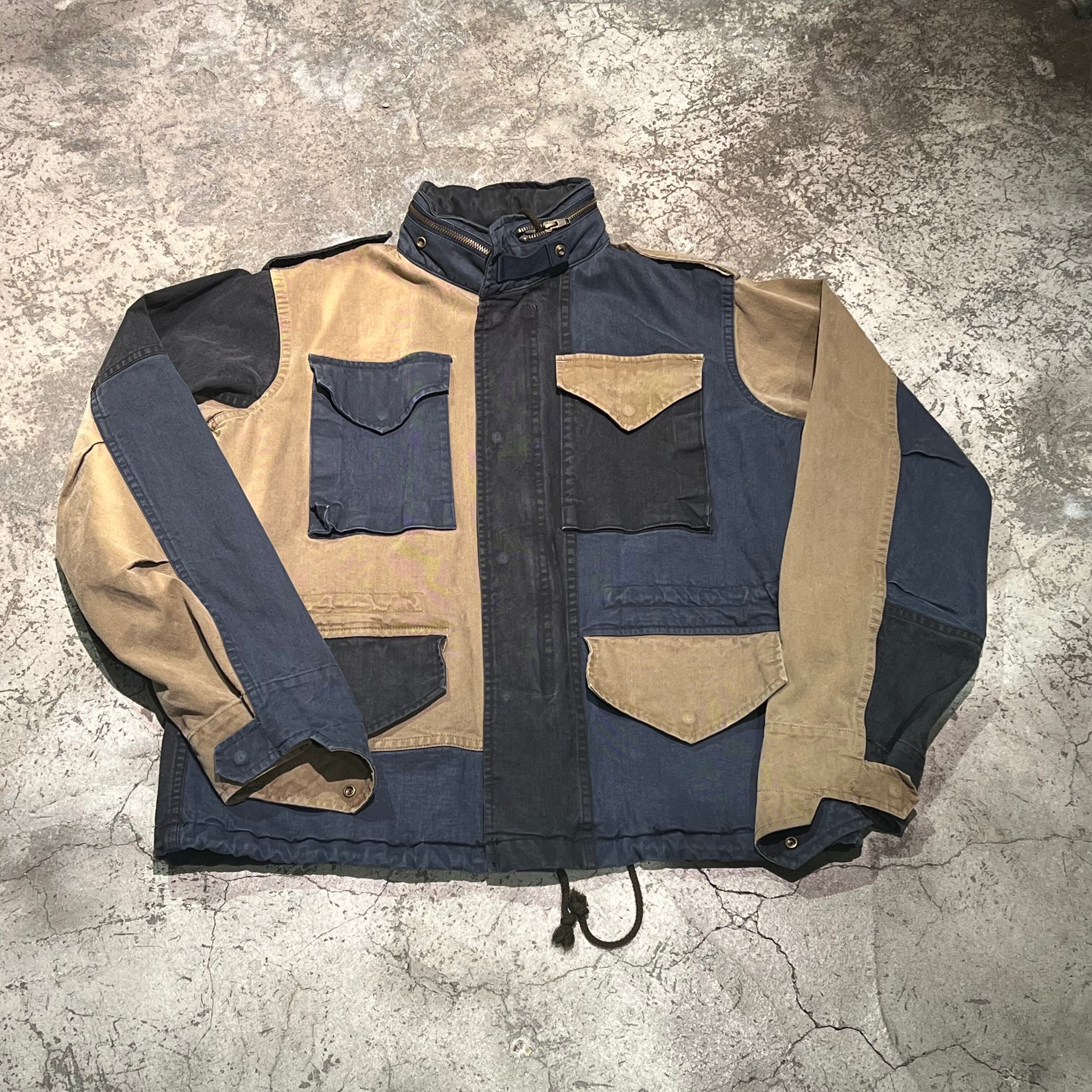 kolor BEACON カラービーコン ミリタリージャケット キャメル×ネイビー 
