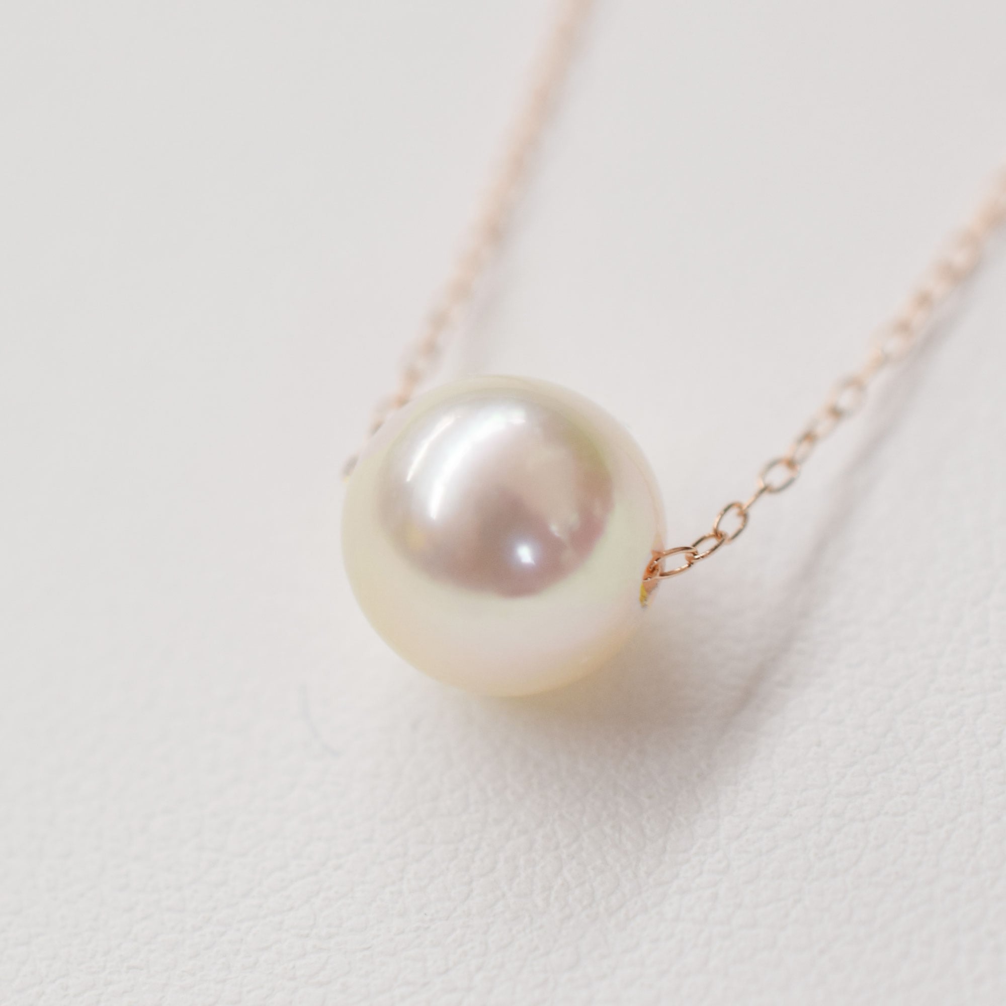 pearl403］9mm - 9.5mm 1粒 ネックレス ホワイトピンク あこや真珠