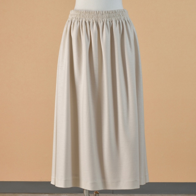atelier naruse アトリエナルセ　ウールジャージーギャザースカート・キナリ　ウールジャージ生地を使った暖かくて軽やかなスカートです【送料無料】