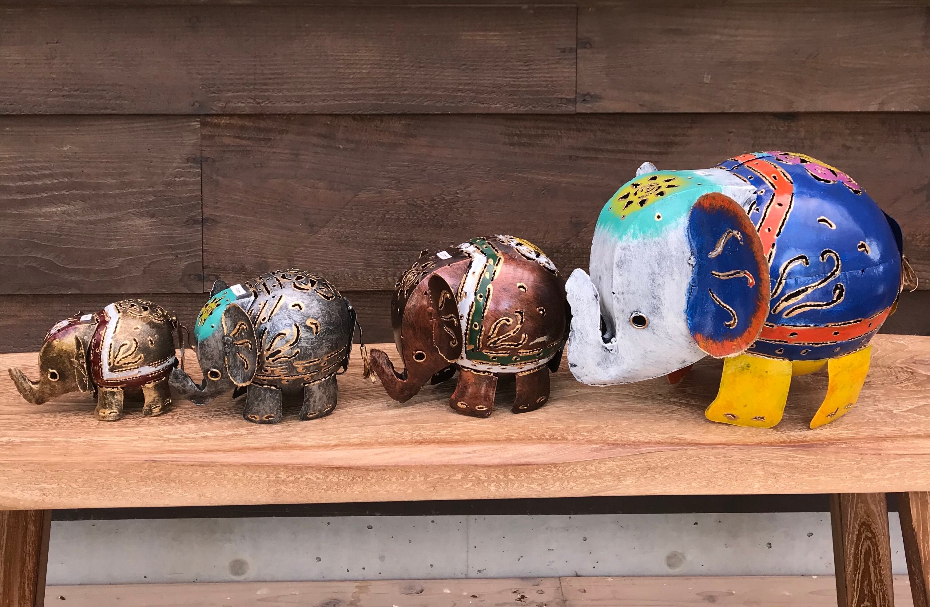 ブリキの象さんのキャンドルホルダー 高さ20cm モデル | アジアン