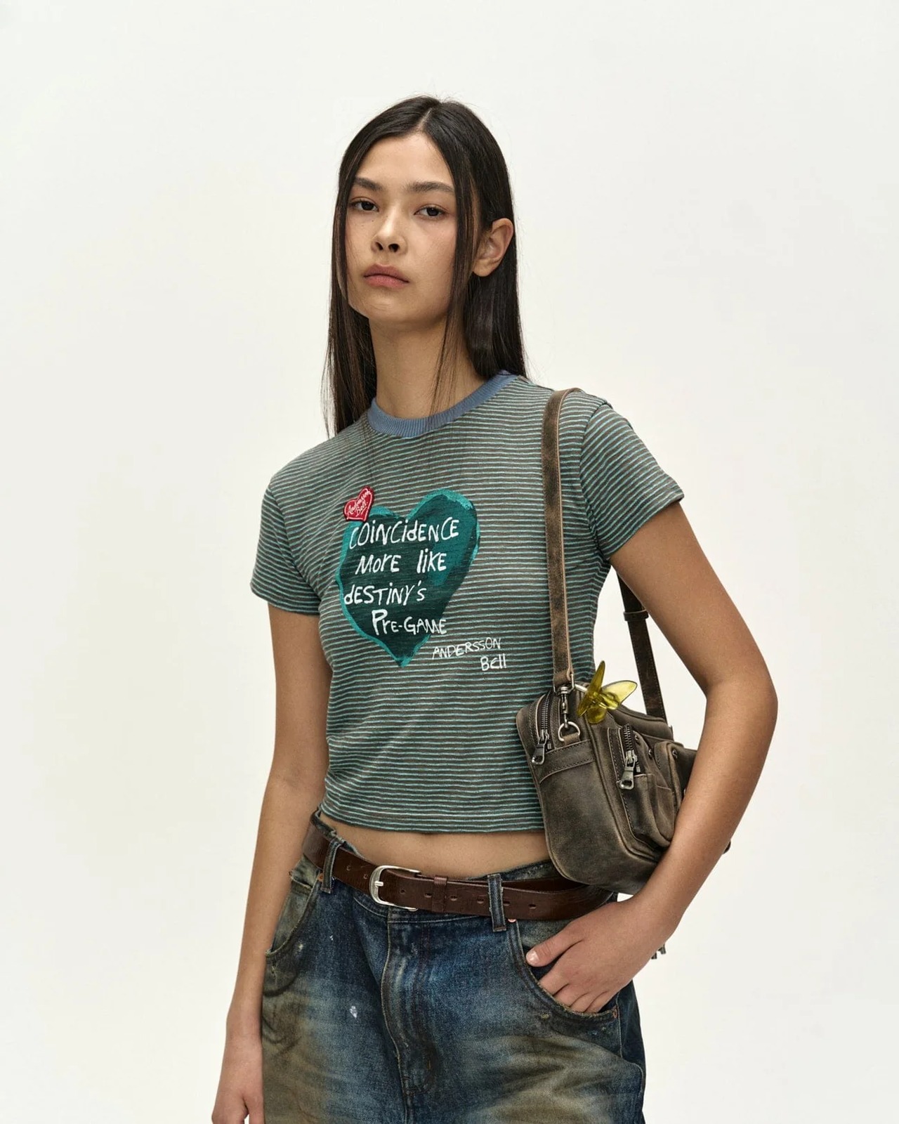 【26SS】ADSB Andersson Bell アンダーソンベル / HEART MESSAGE STRIPE T-SHIRT  / シャツ - 4