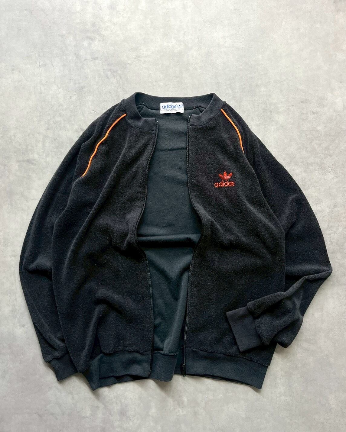 80s adidas BLACK "Pile" Track Jacket
