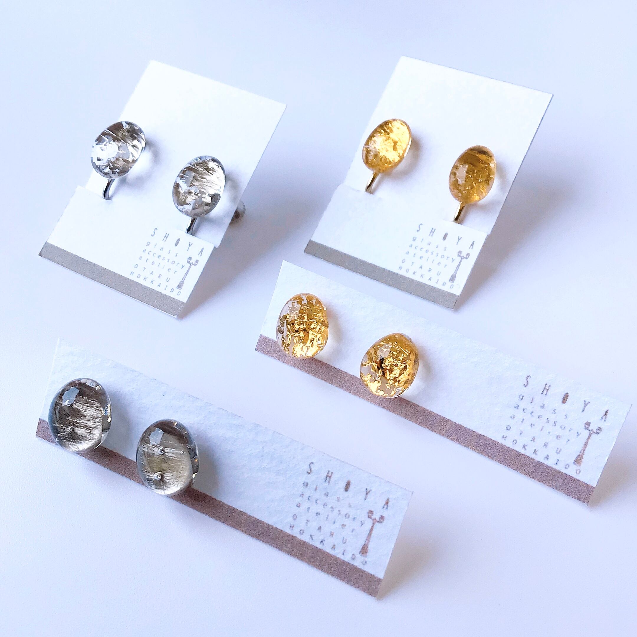 夕星（ゆうつづ） ピアス イヤリング | 小樽ガラスアクセサリー 硝屋