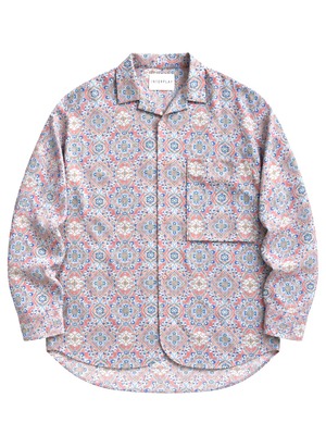 INTERPLAY / ORIENTAL TILE PATTERN OPEN COLLAR SHIRT】