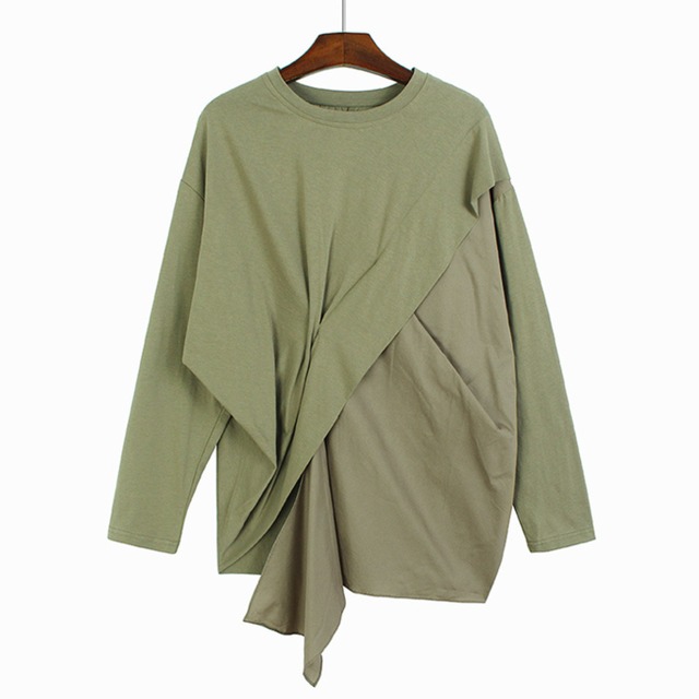 asymmetric twist design cut and sew L0131