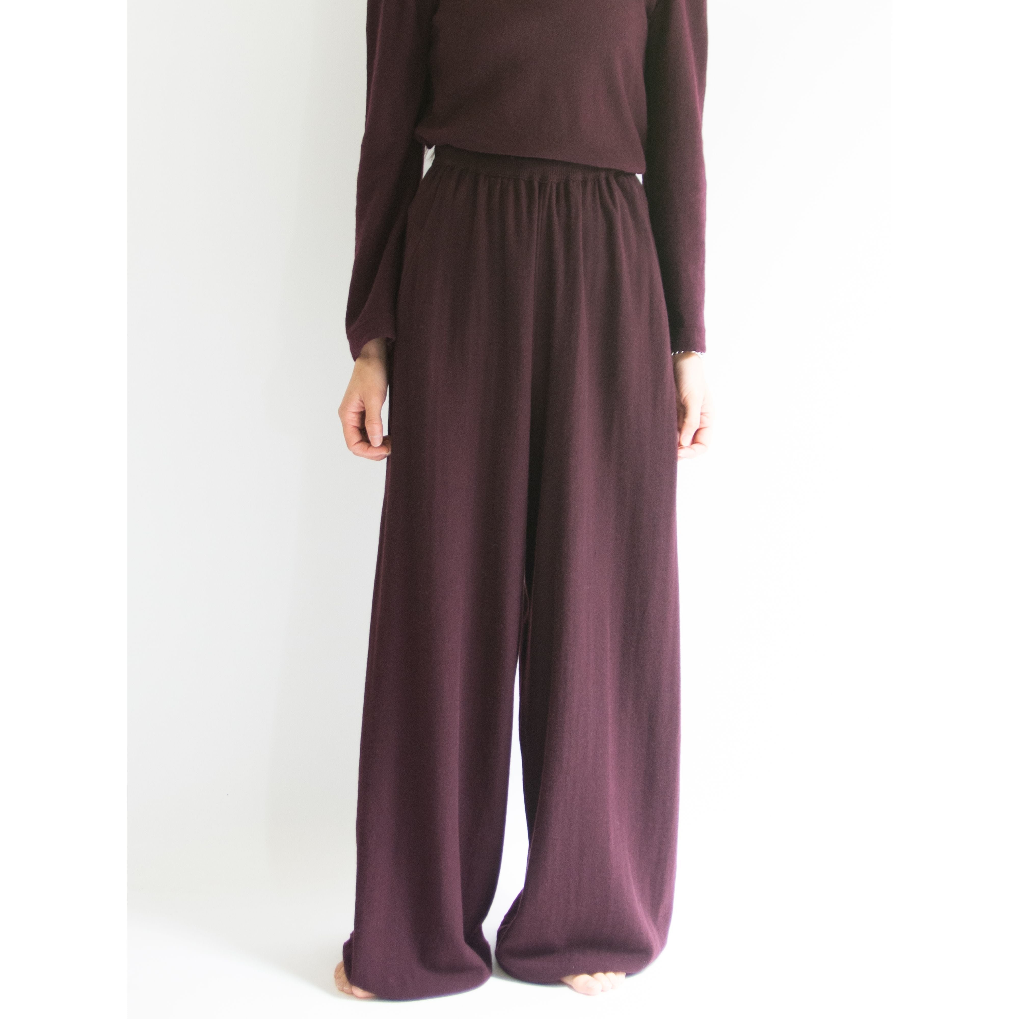 【SONIA RYKIEL】Made in Italy Wool-Angora Knit Wide Pants（ソニアリキエル イタリア製 ウールアンゴラニットワイドパンツ）