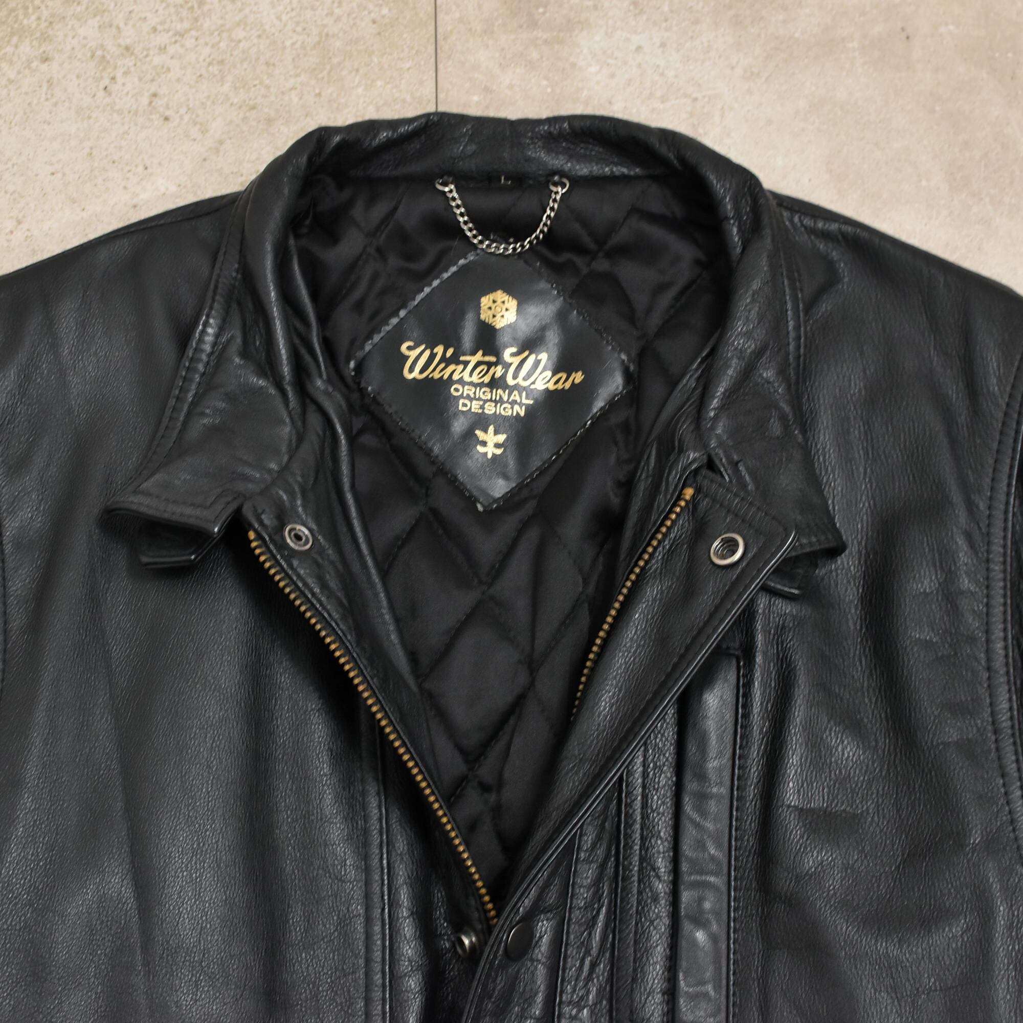 80～90s Black leather blouson | 古着屋 grin days memory 【公式