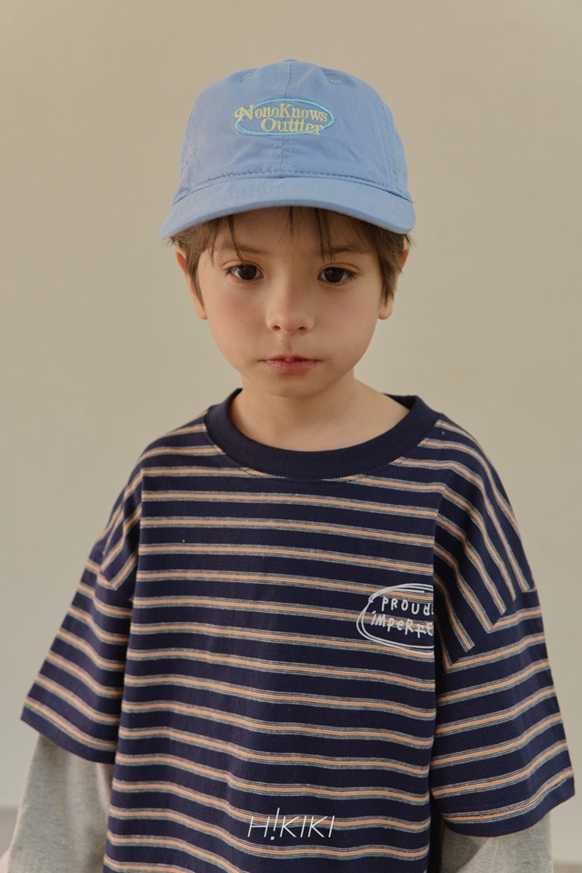 ★即納★ (ネイビー/ 130) hikiki｜stripe double sleeve tee｜ボーダー二重袖T｜kids｜26 spring