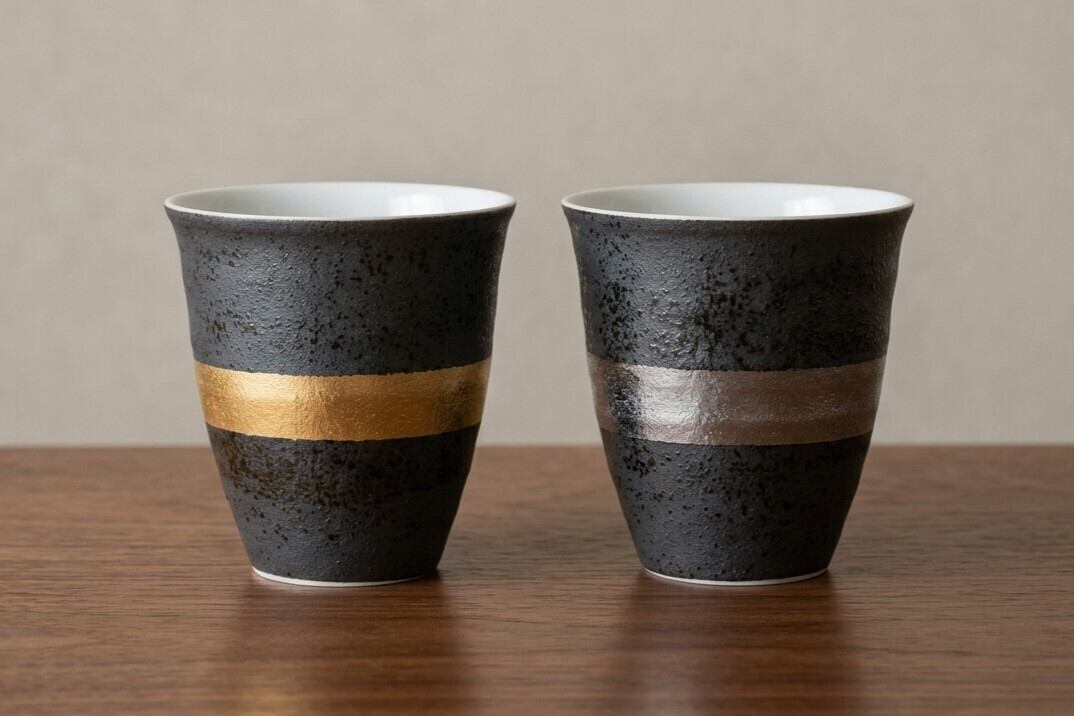 フリーカップセット 大 黒金&銀彩