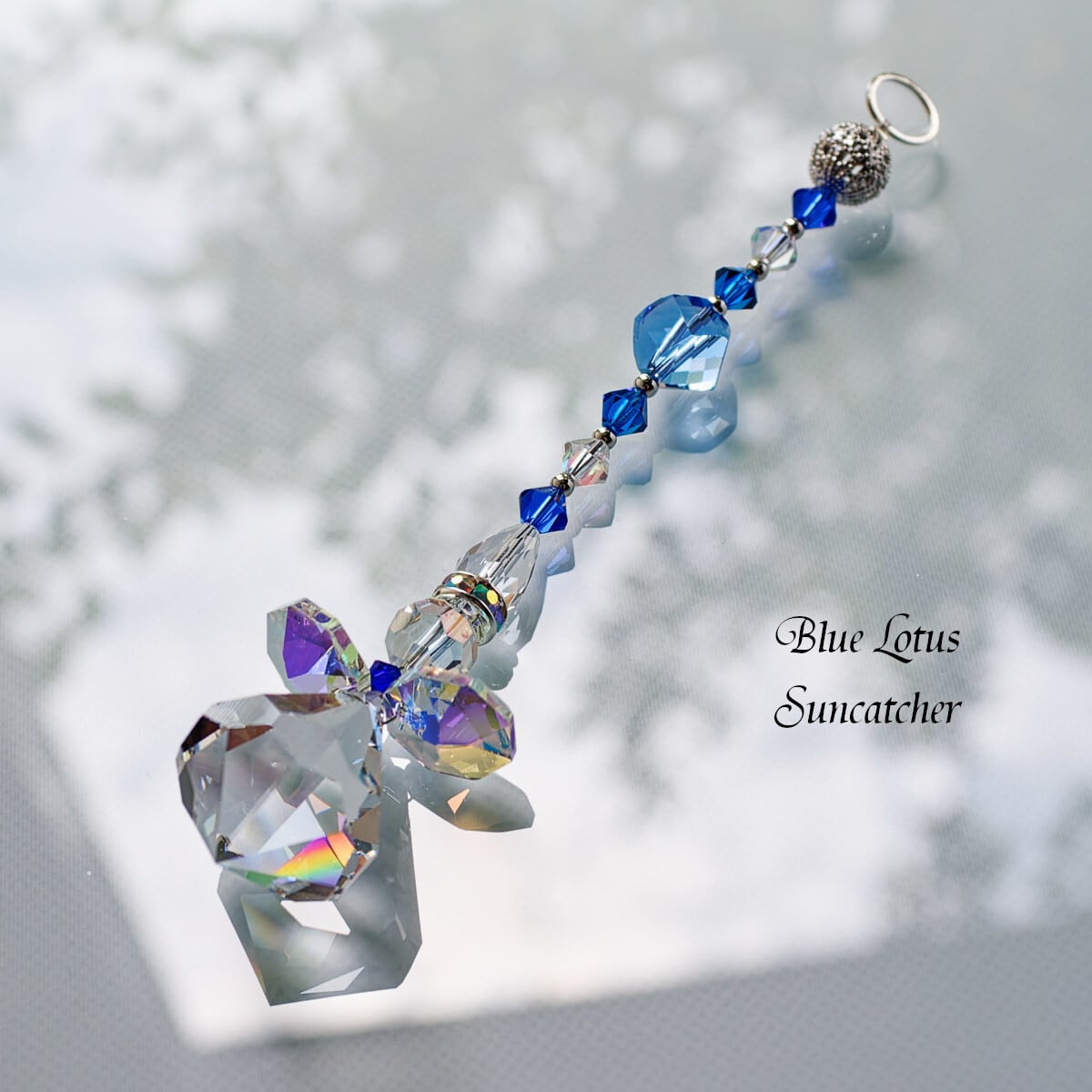 ブルー系】天使のサンキャッチャー＊水回りにおすすめ／スワロフスキー