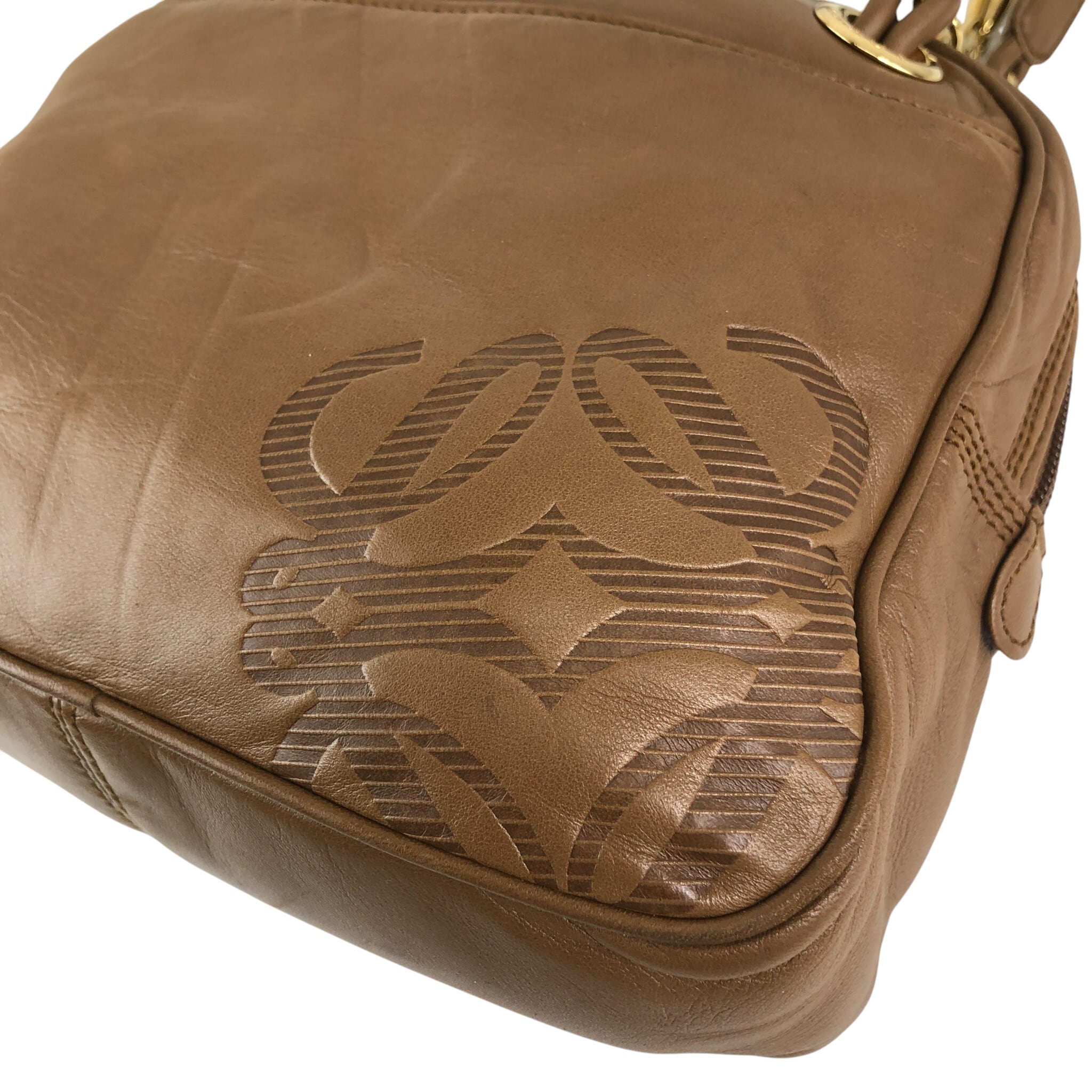 美品　ロエベ ナッパレザー ビンテージショルダーバッグ アナグラム　ブラウン LOEWE ロエベ ショルダーバッグ ブラウン アナグラム ナッパレザー