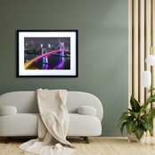 Raindoo Bridge Tokyo｜東京タワーとレインボーブリッジを描いた夜景アートポスター｜都会的で洗練されたお部屋を演出する一枚A3ポスター