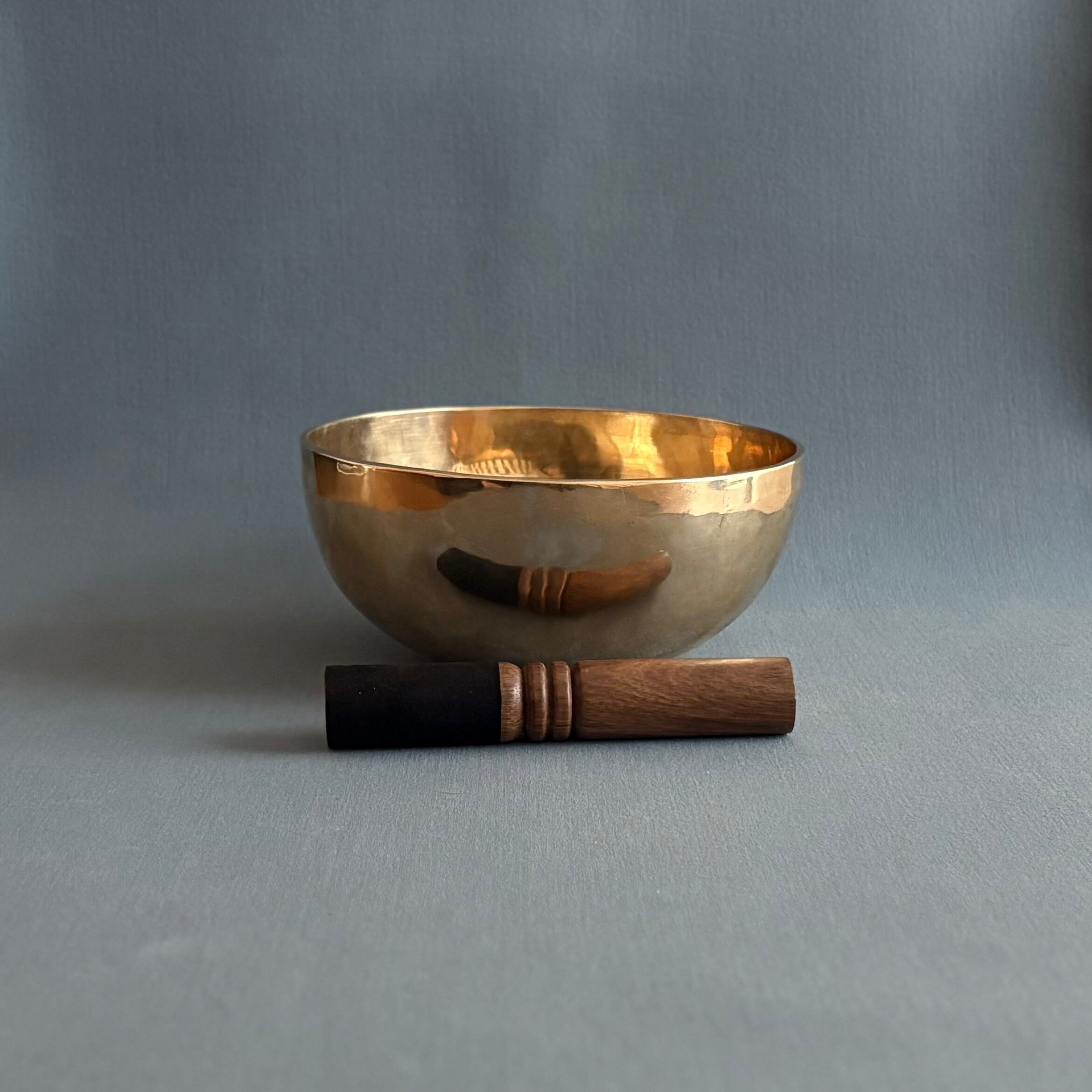 17.5cm 921g 音階D シルバーシャイン フルムーンボウル シンギング