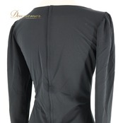 社交ダンス 衣装 レオタード チャコット Chacott ブラック系 黒 無地 シンプル レッスン 練習 長袖 オールブラック 上品 ボタン ダンス衣装 トップス ブラウス