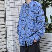 nautical chart pattern chamois shirt