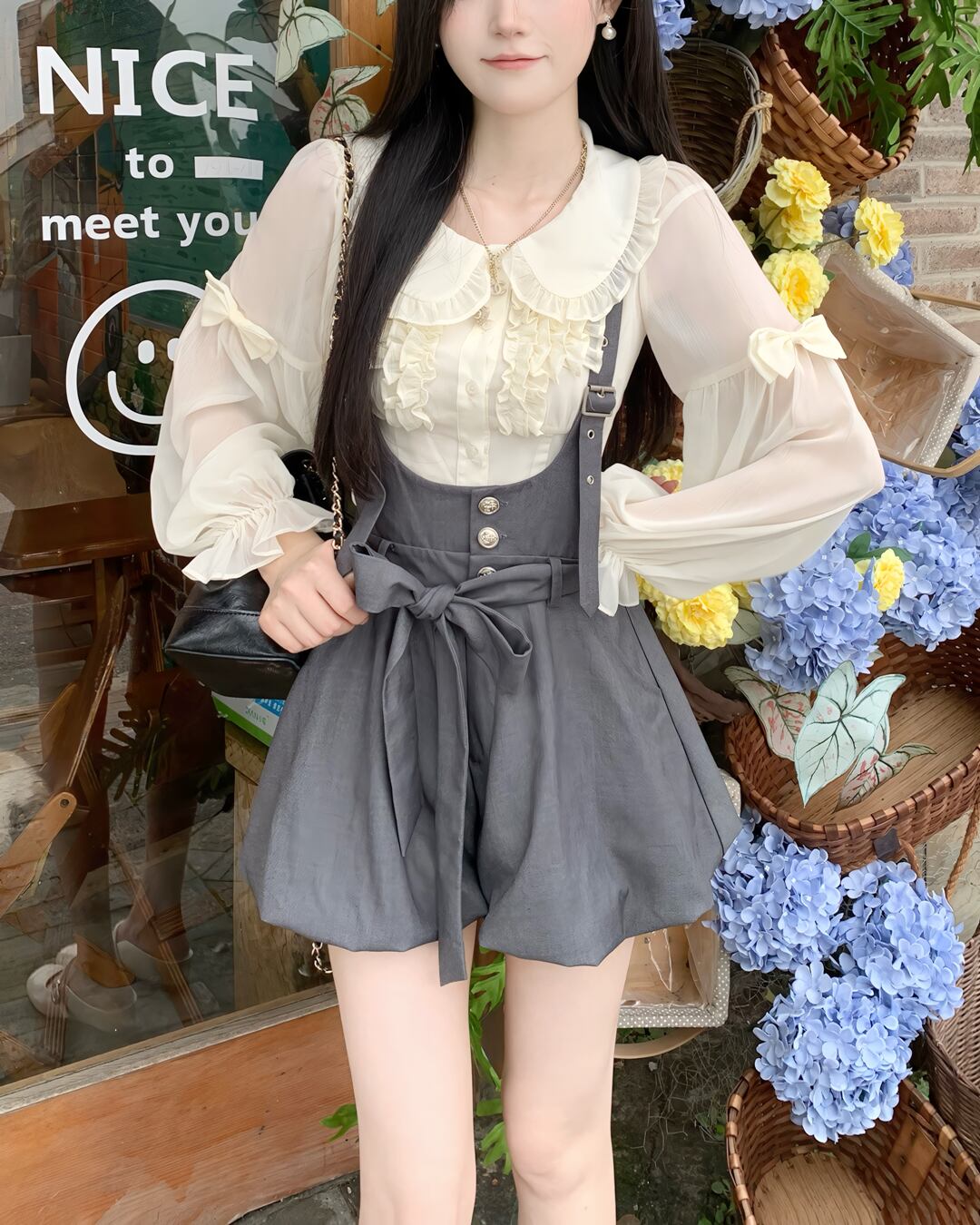 ウエストリボンストラップバルーンパンツ 25WP07017