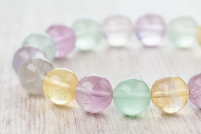 ◆一点物◆マルチカラーフローライト 10.5mmブレスレット